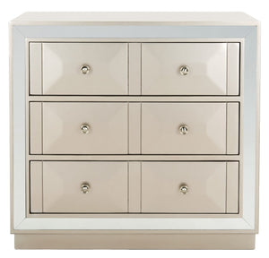 Safavieh Sloane 3 Drawer Chest Champagne/Mirror CHS6401A