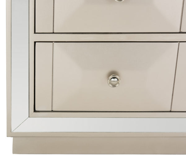 Safavieh Sloane 3 Drawer Chest Champagne/Mirror CHS6401A