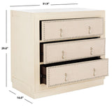 Safavieh Lupita 3 Drawer Chest Antique Beige/Beige Linen CHS6409A