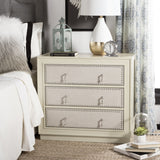 Safavieh Lupita 3 Drawer Chest Antique Beige/Beige Linen CHS6409A