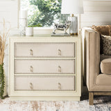 Safavieh Lupita 3 Drawer Chest Antique Beige/Beige Linen CHS6409A