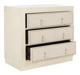 Safavieh Lupita 3 Drawer Chest Antique Beige/Beige Linen CHS6409A