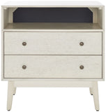 Safavieh Scully 2 Drawer 1 Shelf Chest XII23 White Washed/Antique Gold Drawer Knobs Wood CHS6416A