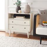 Safavieh Scully 2 Drawer 1 Shelf Chest XII23 White Washed/Antique Gold Drawer Knobs Wood CHS6416A