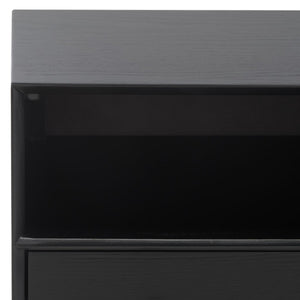 Safavieh Scully 2 Drawer 1 Shelf Chest XII23 Black/ Antique Gold Drawer Knobs Wood CHS6416B