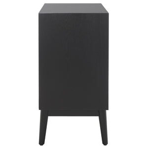 Safavieh Scully 2 Drawer 1 Shelf Chest XII23 Black/ Antique Gold Drawer Knobs Wood CHS6416B