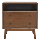 Safavieh Scully 2 Drawer 1 Shelf Chest XII23 Medium Oak/Antique Gold Drawer Knobs Wood CHS6416C