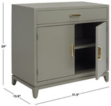 Safavieh Nigel 2 Door 1 Drawer Chest XII23 Dark Grey / Brass Wood CHS6600B