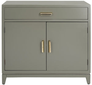 Safavieh Nigel 2 Door 1 Drawer Chest XII23 Dark Grey / Brass Wood CHS6600B