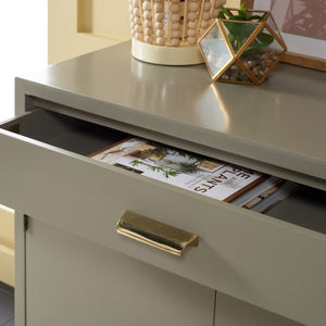 Safavieh Nigel 2 Door 1 Drawer Chest XII23 Grey / Brass Wood CHS6600C