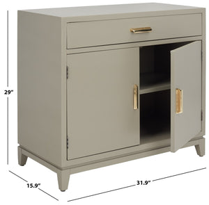 Safavieh Nigel 2 Door 1 Drawer Chest XII23 Grey / Brass Wood CHS6600C