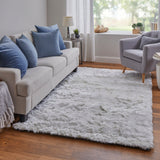 Feizy Rugs Indochine Plush Hand-tufted Polyester Shag Rug - Luxurious High Pile For Contemporary Spaces White Polyester 4944550fwht000n80