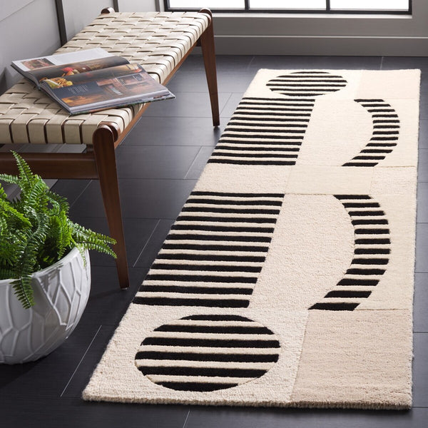 Safavieh Chatham 203 Hand Tufted Contemporary Rug Ivory / Black 8' x 10'