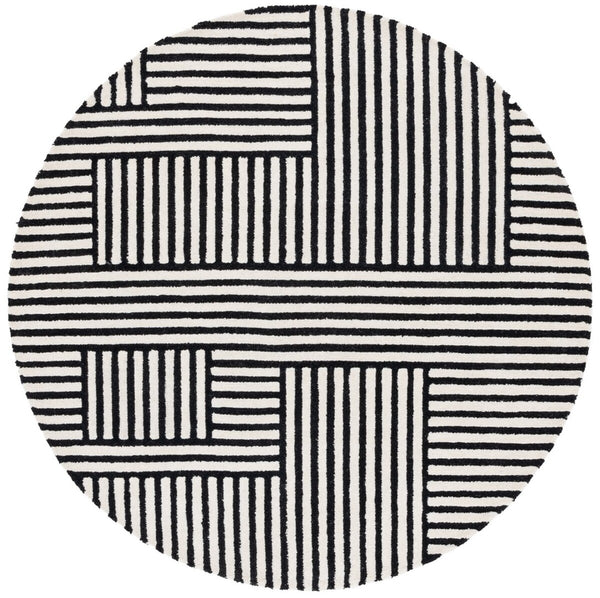 Safavieh Chatham 305 Hand Tufted Geometric Rug Ivory / Black 8' x 10'