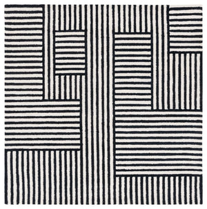 Safavieh Chatham 305 Hand Tufted Geometric Rug Ivory / Black 8' x 10'