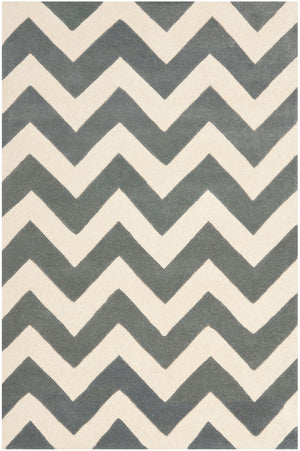 Safavieh Cht715 Hand Tufted  Rug Dark Grey / Ivory CHT715D-3