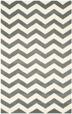 Safavieh Cht715 Hand Tufted  Rug Dark Grey / Ivory CHT715D-3