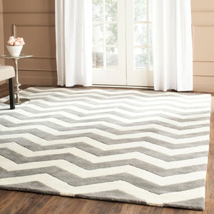 Safavieh Cht715 Hand Tufted  Rug Dark Grey / Ivory CHT715D-3