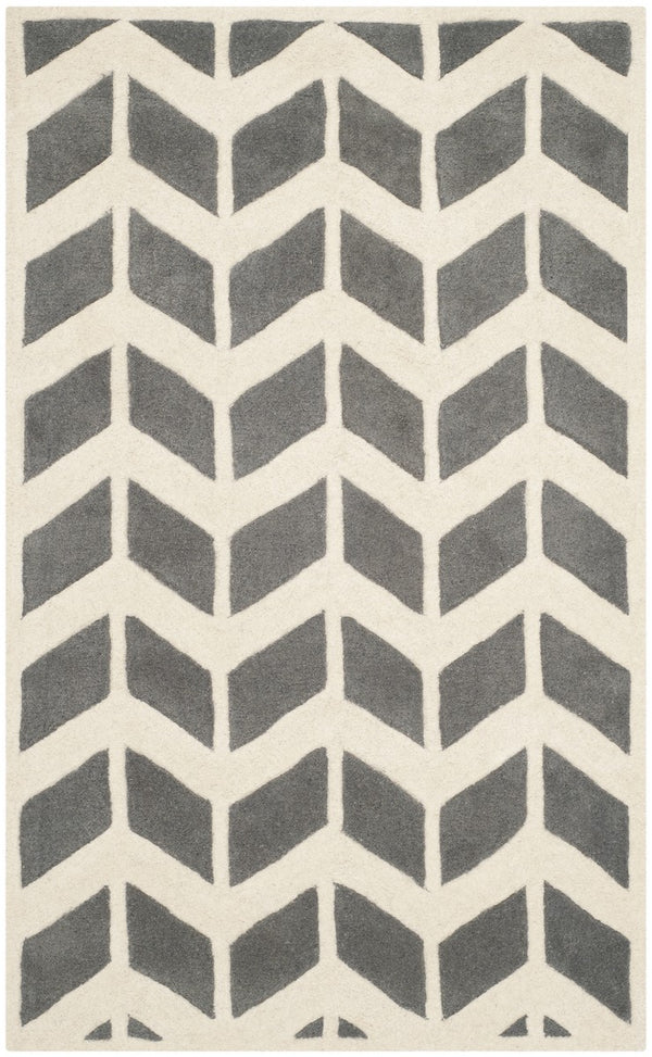 Safavieh Chatham 746 Hand Tufted  Rug Dark Grey / Ivory CHT746D-3SQ