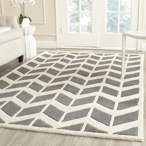 Safavieh Chatham 746 Hand Tufted  Rug Dark Grey / Ivory CHT746D-3SQ