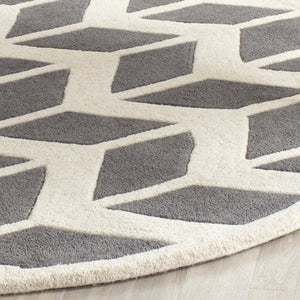 Safavieh Chatham 746 Hand Tufted  Rug Dark Grey / Ivory CHT746D-3SQ