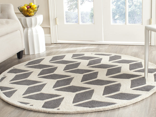 Safavieh Chatham 746 Hand Tufted  Rug Dark Grey / Ivory CHT746D-3SQ