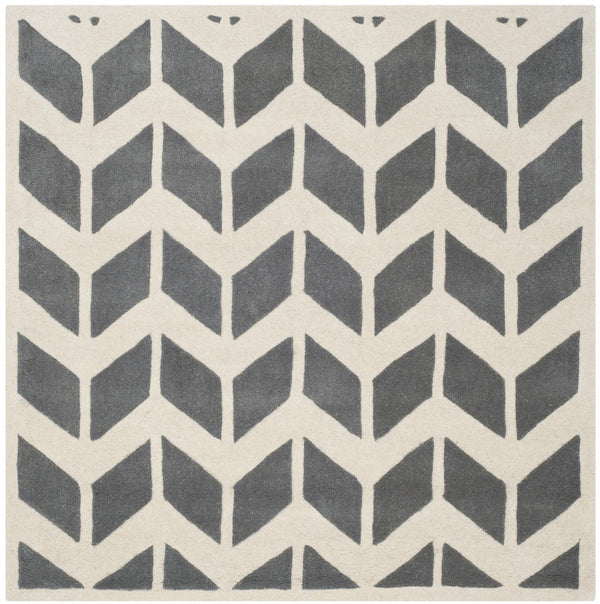 Safavieh Chatham 746 Hand Tufted  Rug Dark Grey / Ivory CHT746D-3SQ