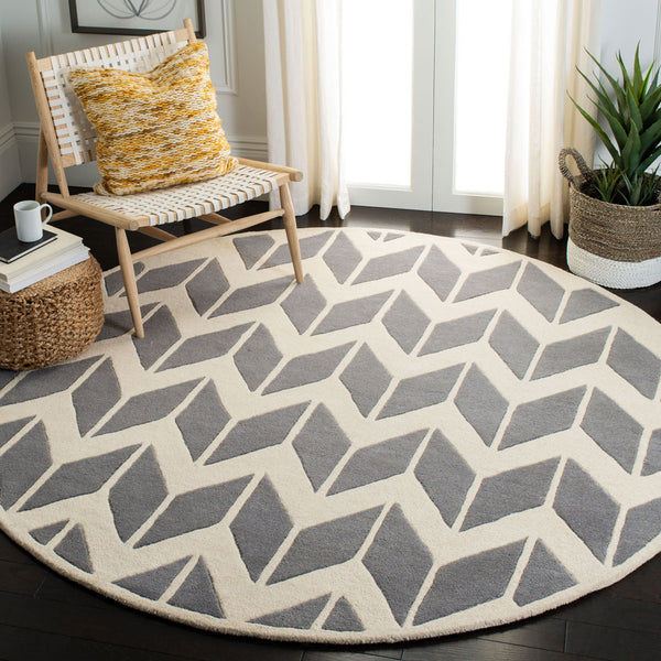 Safavieh Chatham 746 Hand Tufted  Rug Dark Grey / Ivory CHT746D-3SQ