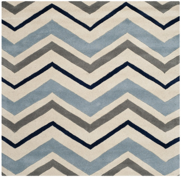 Safavieh Chatham 749 Hand Tufted  Rug Ivory / Dark Grey CHT749X-3SQ