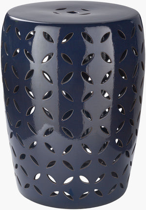 Surya Chantilly 18" Ceramic Garden Stool - Weather-resistant, Stylish Accent For Indoor & Outdoor Spaces Blue Ceramic,Ceramic Cht760-m