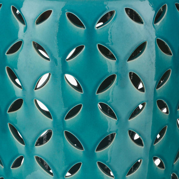 Surya Chantilly 18" Ceramic Garden Stool - Weather-resistant, Stylish Accent For Indoor & Outdoor Spaces Blue Ceramic,Ceramic Cht761-m