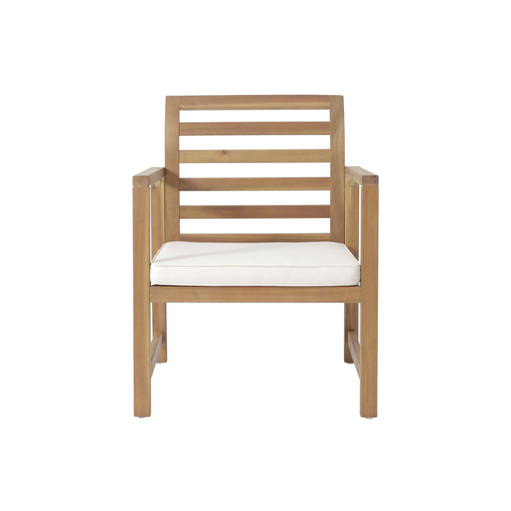 English Elm Christopher Knight Home® - Outdoor Acacia Wood Club Chairs Set of 2 with White Cushions, Weather-Resistant Poolside Seating 36" 56836.00