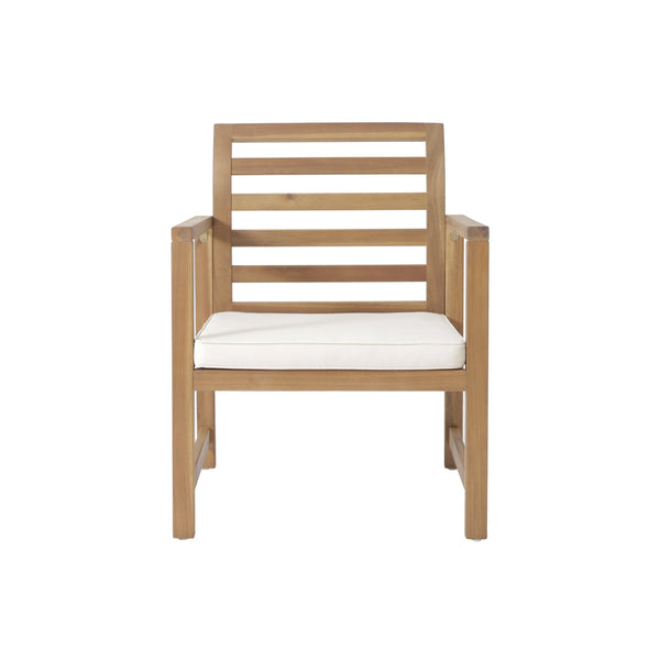 English Elm Christopher Knight Home® - Outdoor Acacia Wood Club Chairs Set of 2 with White Cushions, Weather-Resistant Poolside Seating 36" 56836.00