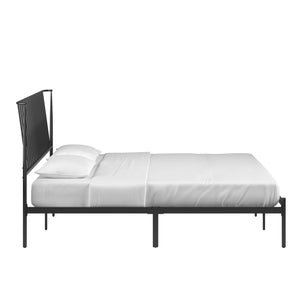 Homelegance By Top-Line Dante Metal Platform Bed with Curved Metal Headboard Black Metal