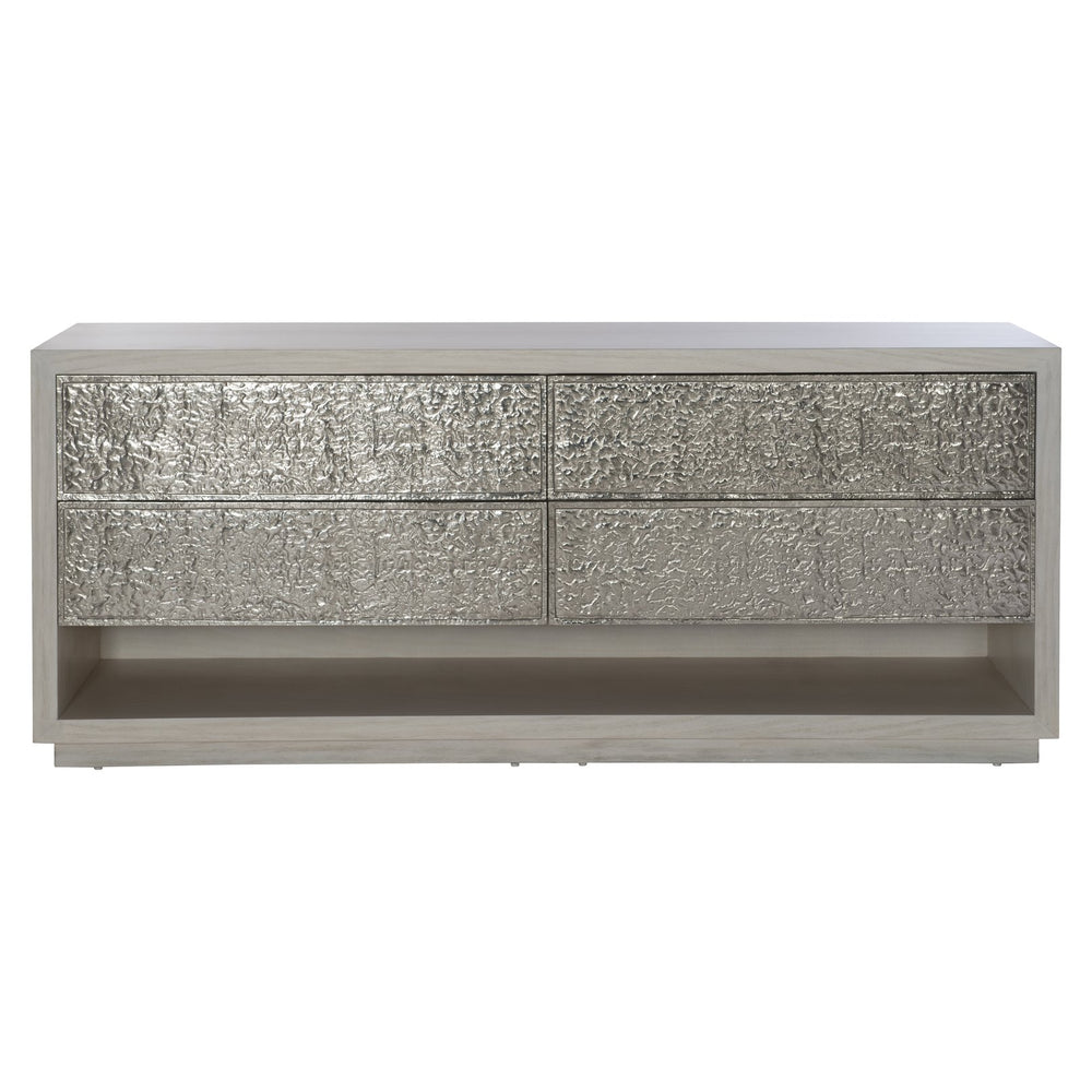 Bernhardt Bernhardt Hybrid Dresser With Figured Walnut Veneers, Textured Cast-Aluminum Fronts & Open Shelf 309056