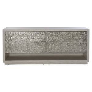 Bernhardt Bernhardt Hybrid Dresser With Figured Walnut Veneers, Textured Cast-Aluminum Fronts & Open Shelf 309056