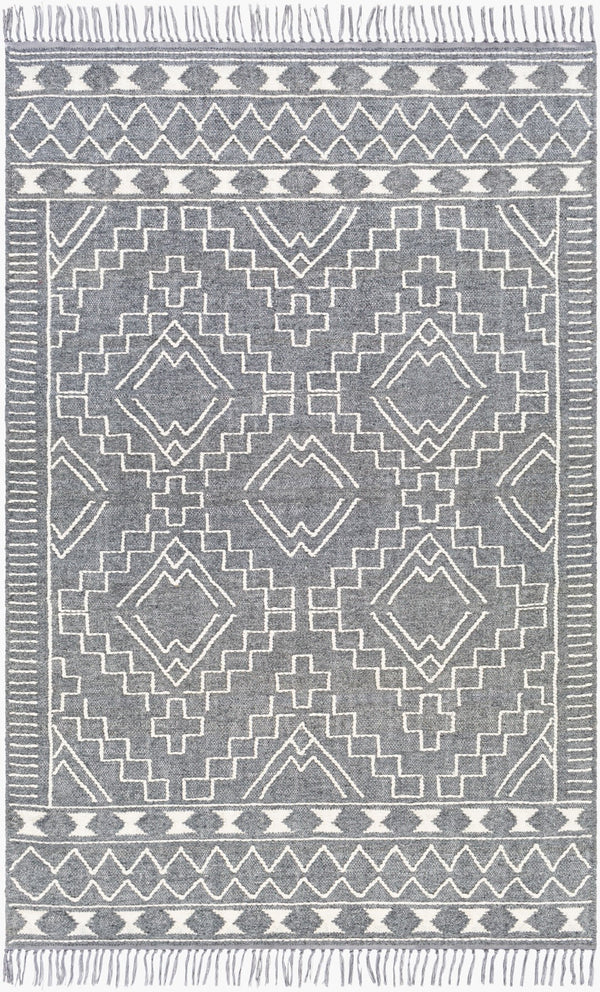 Surya Cheyenne 2' X 3' Handmade Wool & Polyester Rug - Global Elegance For Eclectic Home Décor Charm Charcoal Wool,Polyester Chy2302-23