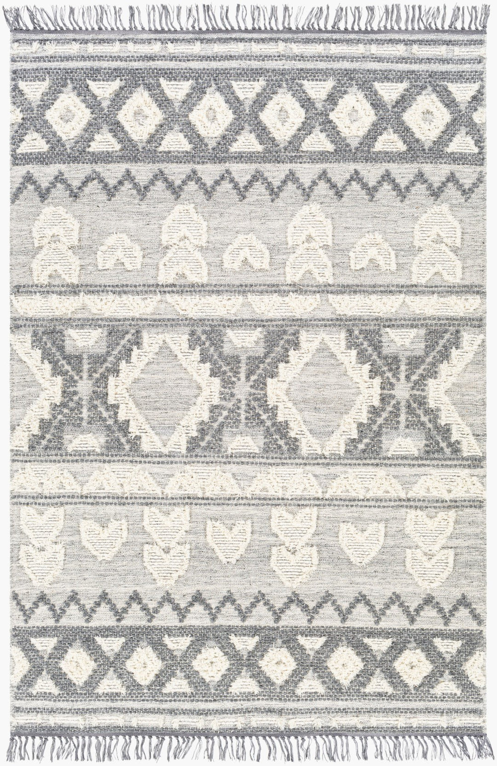 Surya Cheyenne 2' X 3' Handmade Wool & Polyester Rug - Global Elegance For Eclectic Home Décor Charm Charcoal Wool,Polyester Chy2308-23