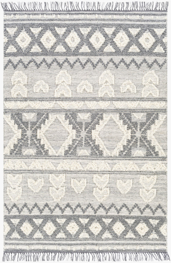Surya Cheyenne 2' X 3' Handmade Wool & Polyester Rug - Global Elegance For Eclectic Home Décor Charm Charcoal Wool,Polyester Chy2308-23