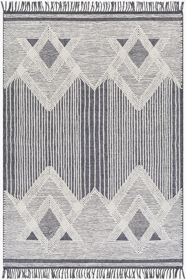 Surya Cheyenne 2' X 3' Handmade Wool & Polyester Rug - Global Elegance For Eclectic Home Décor Charm Charcoal Wool,Polyester Chy2309-46