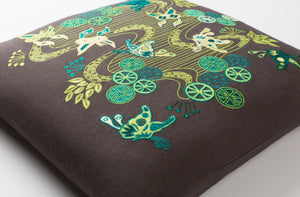 Surya Chinese River Ci-001 18"X18" Elegant Accent Pillow - Durable, Global Design For Eclectic Charm! Teal Linen,Cotton,Linen,Cotton Ci002-2020d