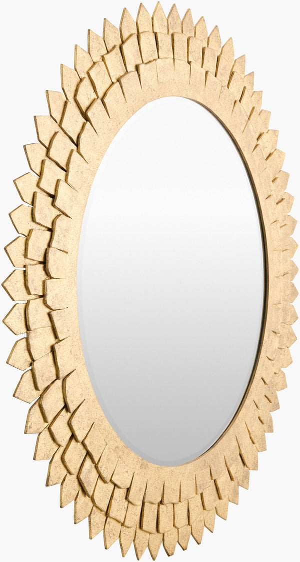 Surya Cian 36" Mid-century Modern Accent Mirror - Stunning Wall Decor For Timeless Elegance In Your Home Frame, Gold Iron Cian001-3636