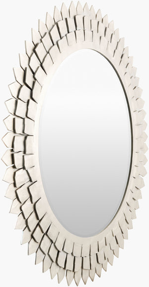 Surya Cian 36" Mid-century Modern Accent Mirror - Stunning Wall Decor For Timeless Elegance In Your Home Frame, Metallic ,Nickel Iron Cian002-3636