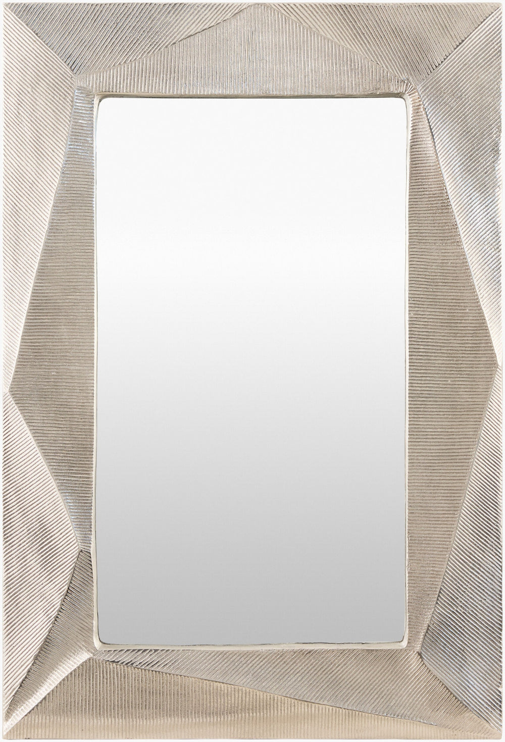 Surya Ciar Mid-century Modern 24" X 36" Accent Mirror - Stunning Wall Decor For Vintage & Modern Spaces Frame, Metallic ,Nickel Aluminum Ciar002-2436