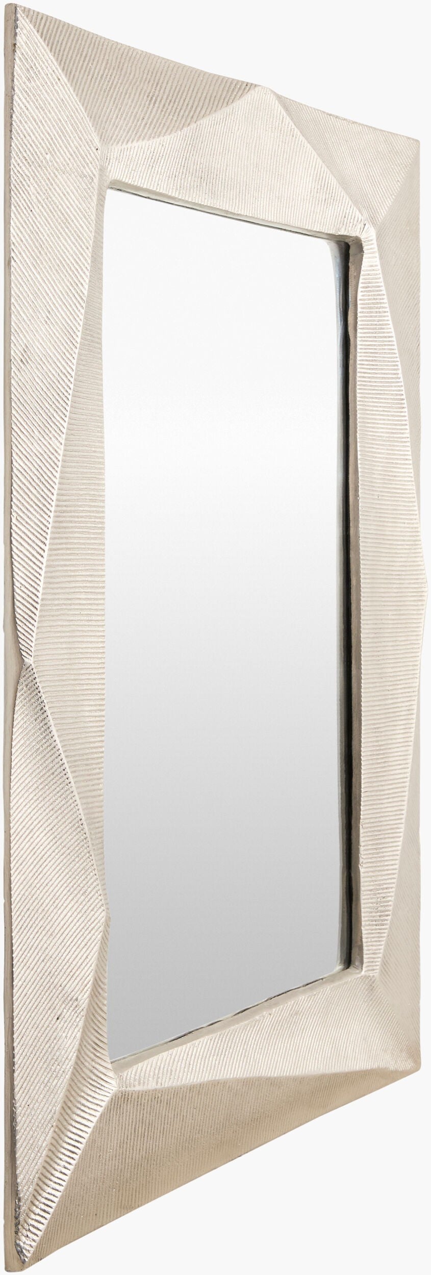 Surya Ciar Mid-century Modern 24" X 36" Accent Mirror - Stunning Wall Decor For Vintage & Modern Spaces Frame, Metallic ,Nickel Aluminum Ciar002-2436