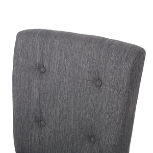 English Elm Christopher Knight Home® - Contemporary Button-Tufted Fabric Counter Stools Set of 2 with Espresso Legs, Waffle Stitch Comfort Charcoal 71254.00CHAR