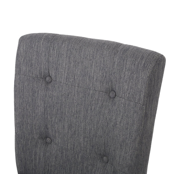 English Elm Christopher Knight Home® - Contemporary Button-Tufted Fabric Counter Stools Set of 2 with Espresso Legs, Waffle Stitch Comfort Charcoal 71254.00CHAR