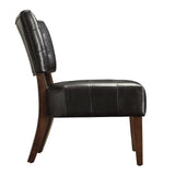 Homelegance By Top-Line Langdon Faux Leather Armless Accent Chair Brown Faux Leather