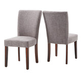 Homelegance By Top-Line Harmonn Linen Parsons Dining Chairs (Set of 2) Grey Rubberwood