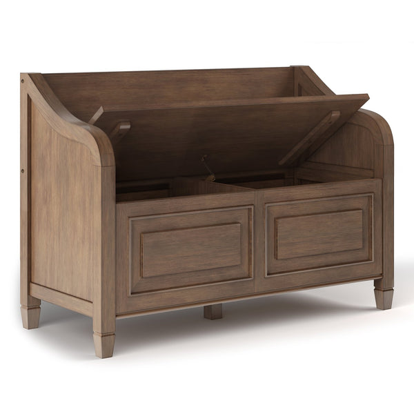 English Elm Connaught Entryway Storage Bench - Handcrafted Rustic Charm With Hidden Storage For Home Organization B136P158534